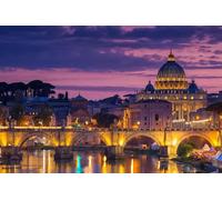 500 Pieces Jigsaw Puzzles For Adults Old Sant' Angelo Bridge And St Peter'S Cathedral In Vatican City Rome Italy Perfect Interlocking Clear Printing 52x38CM
