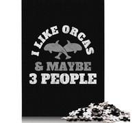 500 Pieces Jigsaw Puzzles for Adults Orcas Whales Vintage Square Jigsaw Puzzles, for Adults And Teenager, Wooden Puzzles Home Art Decor 500pcs (52x38cm)