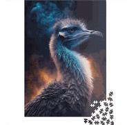 500 Pieces Jigsaw Puzzles for Adults Ostrich Animal Square Wooden Puzzles Unique Piece Puzzle Educational Fun Games Toys 500pcs (52x38cm)