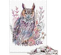 500 Pieces Jigsaw Puzzles for Adults Owl Minimalist Square Jigsaw Puzzles, for Adults And Teenager, Wooden Puzzles Home Art Decor 500pcs (52x38cm)