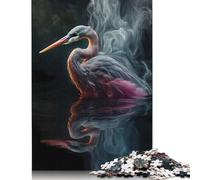 500 Pieces Jigsaw Puzzles for Adults Parrot Water Neon Smoke Square Jigsaw Puzzles, for Adults And Teenager, Wooden Puzzles Home Art Decor 500pcs (52x38cm)