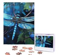500 Pieces Jigsaw Puzzles for Adults Personalized Wooden Puzzle Art Blue Dragonfly Puzzles from Photos Picture Puzzle for Family Wedding Christmas Birthday Gifts