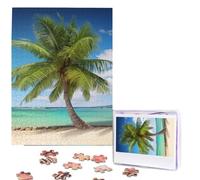 500 Pieces Jigsaw Puzzles for Adults Personalized Wooden Puzzle Beach Palm Tree Puzzles from Photos Picture Puzzle for Family Wedding Christmas Birthday Gifts