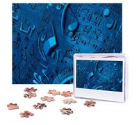 500 Pieces Jigsaw Puzzles for Adults Personalized Wooden Puzzle Blue Musical Notes Puzzles from Photos Picture Puzzle for Family Wedding Christmas Birthday Gifts