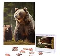 500 Pieces Jigsaw Puzzles for Adults Personalized Wooden Puzzle Brown Bear Puzzles from Photos Picture Puzzle for Family Wedding Christmas Birthday Gifts