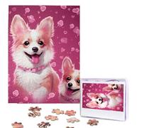 500 Pieces Jigsaw Puzzles for Adults Personalized Wooden Puzzle Cute Corgi Dog Puzzles from Photos Picture Puzzle for Family Wedding Christmas Birthday Gifts