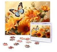 500 Pieces Jigsaw Puzzles for Adults Personalized Wooden Puzzle Cute Sunflower and Butterfly Puzzles from Photos Picture Puzzle for Family Wedding Christmas Birthday Gifts