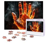 500 Pieces Jigsaw Puzzles for Adults Personalized Wooden Puzzle Fire Flame Hand Puzzles from Photos Picture Puzzle for Family Wedding Christmas Birthday Gifts