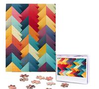 500 Pieces Jigsaw Puzzles for Adults Personalized Wooden Puzzle Geometric colorful minimalist Puzzles from Photos Picture Puzzle for Family Wedding Christmas Birthday Gifts