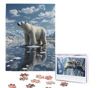 500 Pieces Jigsaw Puzzles for Adults Personalized Wooden Puzzle Glacier Polar Bear Puzzles from Photos Picture Puzzle for Family Wedding Christmas Birthday Gifts