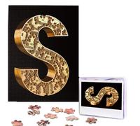 500 Pieces Jigsaw Puzzles for Adults Personalized Wooden Puzzle Gold dollar sign Puzzles from Photos Picture Puzzle for Family Wedding Christmas Birthday Gifts