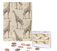 500 Pieces Jigsaw Puzzles for Adults Personalized Wooden Puzzle Hand Drawn Giraffes Puzzles from Photos Picture Puzzle for Family Wedding Christmas Birthday Gifts