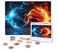 500 Pieces Jigsaw Puzzles for Adults Personalized Wooden Puzzle Ice and Fire Balls Puzzles from Photos Picture Puzzle for Family Wedding Christmas Birthday Gifts