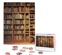 500 Pieces Jigsaw Puzzles for Adults Personalized Wooden Puzzle Library Bookshelf Puzzles from Photos Picture Puzzle for Family Wedding Christmas Birthday Gifts
