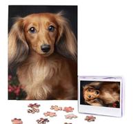 500 Pieces Jigsaw Puzzles for Adults Personalized Wooden Puzzle Long haired Dachshund Puzzles from Photos Picture Puzzle for Family Wedding Christmas Birthday Gifts