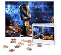 500 Pieces Jigsaw Puzzles for Adults Personalized Wooden Puzzle Microphone with Music Notes Puzzles from Photos Picture Puzzle for Family Wedding Christmas Birthday Gifts