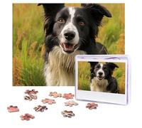 500 Pieces Jigsaw Puzzles for Adults Personalized Wooden Puzzle Mohado Border Collie Dog Puzzles from Photos Picture Puzzle for Family Wedding Christmas Birthday Gifts