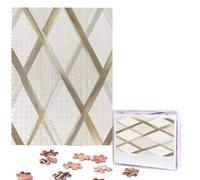 500 Pieces Jigsaw Puzzles for Adults Personalized Wooden Puzzle Profile Geometric Ivory Gold Puzzles from Photos Picture Puzzle for Family Wedding Christmas Birthday Gifts