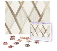500 Pieces Jigsaw Puzzles for Adults Personalized Wooden Puzzle Profile Geometric Ivory Gold Puzzles from Photos Picture Puzzle for Family Wedding Christmas Birthday Gifts