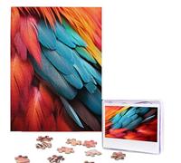 500 Pieces Jigsaw Puzzles for Adults Personalized Wooden Puzzle Red blue green feathers Puzzles from Photos Picture Puzzle for Family Wedding Christmas Birthday Gifts