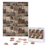 500 Pieces Jigsaw Puzzles for Adults Personalized Wooden Puzzle Rustic Lodge Bear Moose Puzzles from Photos Picture Puzzle for Family Wedding Christmas Birthday Gifts