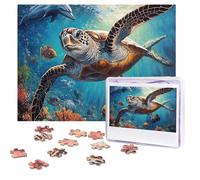500 Pieces Jigsaw Puzzles for Adults Personalized Wooden Puzzle Sea Turtle Dolphin Fish Puzzles from Photos Picture Puzzle for Family Wedding Christmas Birthday Gifts