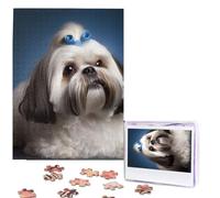 500 Pieces Jigsaw Puzzles for Adults Personalized Wooden Puzzle Shih Tzu Dog Puzzles from Photos Picture Puzzle for Family Wedding Christmas Birthday Gifts