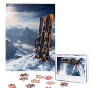 500 Pieces Jigsaw Puzzles for Adults Personalized Wooden Puzzle Skis on mountain Puzzles from Photos Picture Puzzle for Family Wedding Christmas Birthday Gifts
