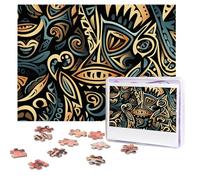 500 Pieces Jigsaw Puzzles for Adults Personalized Wooden Puzzle Tribal abstract Puzzles from Photos Picture Puzzle for Family Wedding Christmas Birthday Gifts