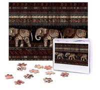 500 Pieces Jigsaw Puzzles for Adults Personalized Wooden Puzzle Tribal Elephant Pattern Puzzles from Photos Picture Puzzle for Family Wedding Christmas Birthday Gifts
