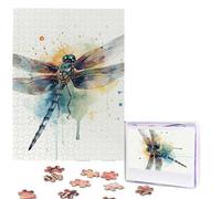 500 Pieces Jigsaw Puzzles for Adults Personalized Wooden Puzzle Watercolor Dragonfly Puzzles from Photos Picture Puzzle for Family Wedding Christmas Birthday Gifts