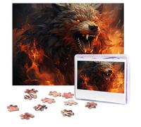 500 Pieces Jigsaw Puzzles for Adults Personalized Wooden Puzzle Wild Wolf in the Fire Puzzles from Photos Picture Puzzle for Family Wedding Christmas Birthday Gifts