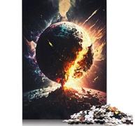 500 Pieces Jigsaw Puzzles for Adults Planet Collide Square Jigsaw Puzzles, for Adults And Teenager, Wooden Puzzles Home Art Decor 500pcs (52x38cm)