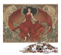 500 Pieces Jigsaw Puzzles for Adults Red Wings of Elegance Square Jigsaw Puzzles, for Adults And Teenager, Wooden Puzzles Home Art Decor 500pcs (52x38cm)