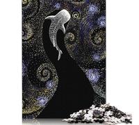 500 Pieces Jigsaw Puzzles for Adults Star Eater VanGogh COLORED Square Wooden Puzzles Unique Piece Puzzle Educational Fun Games Toys 500pcs (52x38cm)