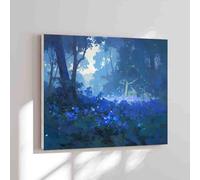 500 Pieces Jigsaw Puzzles for Adults Teens Beautiful Abstract Dark Bluebell Flowers Forest Family Fun and Casual Beginner Puzzles Educational