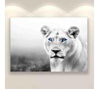 500 Pieces Jigsaw Puzzles for Adults Teens Blue Eyed Lion in Black and White Modern Home Decoration Fun Birthday Gift
