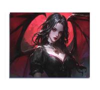 500 Pieces Jigsaw Puzzles for Adults Teens Dark Angel Gothic Bat Wing Woman with Moon Difficult,challenging,Cool Holiday Puzzle Gifts