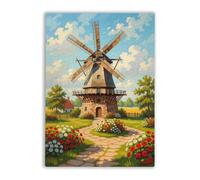 500 Pieces Jigsaw Puzzles for Adults Teens Old Windmill at Sunset Family Fun and Casual Beginner Puzzles Educational
