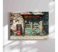 500 Pieces Jigsaw Puzzles for Adults Teens There is a Newsstand in Front of The Old House. Art Education Challenge Wooden Puzzle Gift Wall Decoration