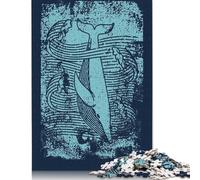 500 Pieces Jigsaw Puzzles for Adults The Whale And The Waves Square Wooden Puzzles Unique Piece Puzzle Educational Fun Games Toys 500pcs (52x38cm)
