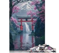 500 Pieces Jigsaw Puzzles for Adults Torii Gate Fuji Mount Jigsaw Wooden Creative Puzzles Impossible Puzzle Brain Challenge Puzzle for Teenagers 500pcs (52x38cm)