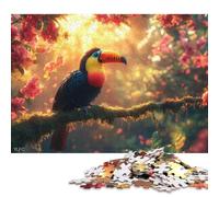 500 Pieces Jigsaw Puzzles for Adults Toucan in A Tropical Rain Forest Square Wooden Puzzles Unique Piece Puzzle Educational Fun Games Toys 500pcs (52x38cm)