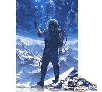 500 Pieces Jigsaw Puzzles for Adults Universe Astronaut Jigsaw Puzzle Wooden Puzzles Decompressing Intellectual Educational Toy Good Gift for Teenagers 500pcs (52x38cm)