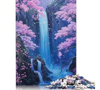 500 Pieces Jigsaw Puzzles for Adults Waterfall Japan Painting Jigsaw Wooden Creative Puzzles Impossible Puzzle Brain Challenge Puzzle for Teenagers 500pcs (52x38cm)
