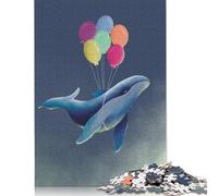 500 Pieces Jigsaw Puzzles for Adults Whale Hello There Square Wooden Puzzles Unique Piece Puzzle Educational Fun Games Toys 500pcs (52x38cm)