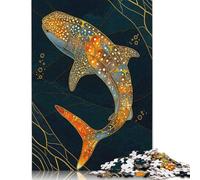 500 Pieces Jigsaw Puzzles for Adults Whale Shark Kintsugi Art Square Jigsaw Puzzles, for Adults And Teenager, Wooden Puzzles Home Art Decor 500pcs (52x38cm)