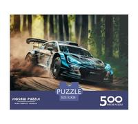 500 Pieces Jigsaw Puzzles Forest Rally Car Race Creative Square Jigsaw Puzzles for Adults And Wooden Puzzles Challenging Game 500pcs (52x38cm)
