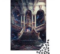 500 Pieces Jigsaw Puzzles Galactic Space Marble Hall Creative Square Jigsaw Puzzles for Adults And Wooden Puzzles Challenging Game 500pcs (52x38cm)