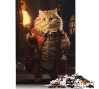 500 Pieces Jigsaw Puzzles Gate Keeper Funny Cat Fire Creative Square Jigsaw Puzzles for Adults And Wooden Puzzles Challenging Game 500pcs (52x38cm)